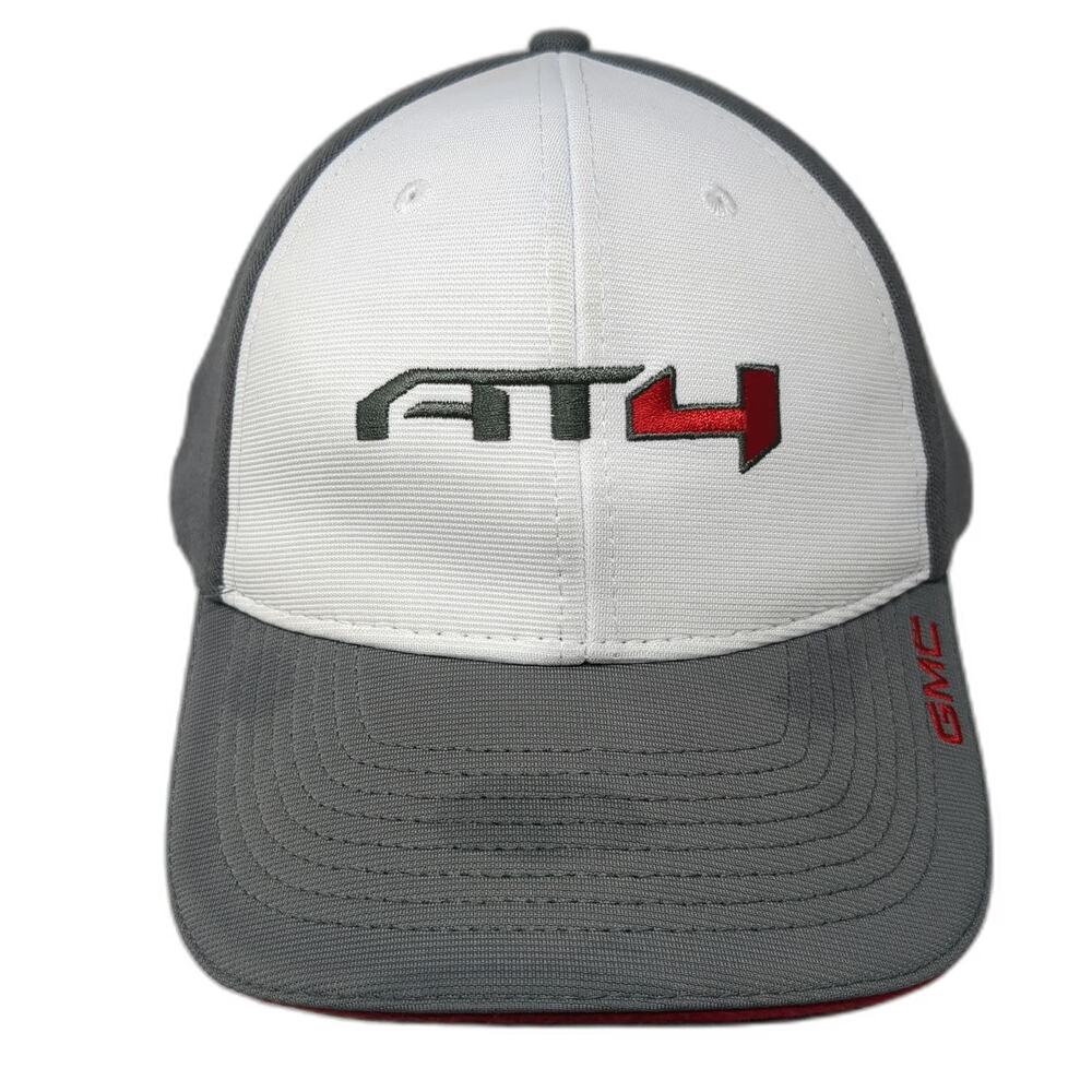 GMC AT4 Logo Baseball Cap Gray One Size Truck Performance Pickup Strapback Hat